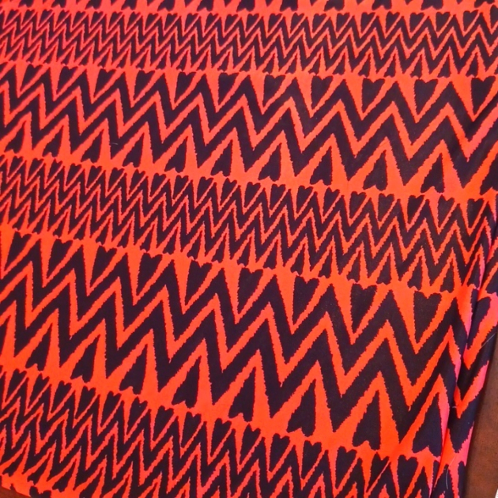 Colourful Fabric In Hot Orange/Black 6438